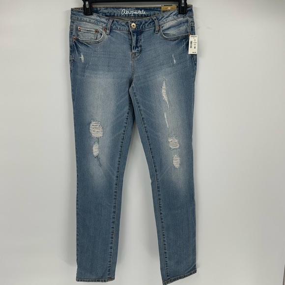 Aeropostale Denim - Aeropostale Bayla Skinny Jeans Women's 8 REG Light Wash Low Rise Distres…
